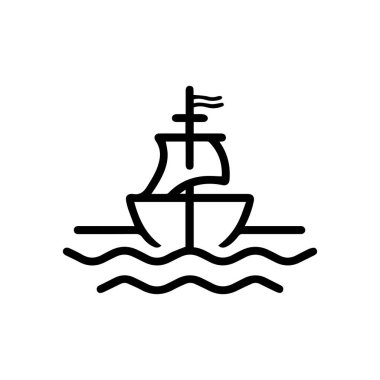 Tekne denizi simgesi kargo gemisi tasarımı.