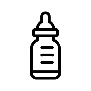 Bebek besleme şişesi yiyecek ana hatları siyah simge tasarımı.