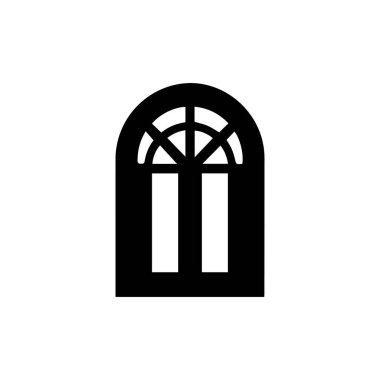 Cami penceresi ana hatları simgesi İslami İslam kültürü tasarımı.