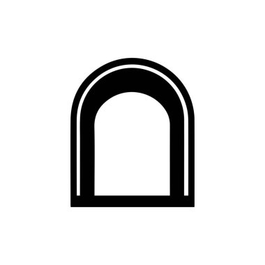 Cami penceresi ana hatları simgesi İslami İslam kültürü tasarımı.