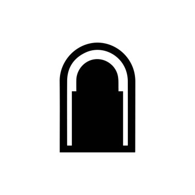 Cami penceresi ana hatları simgesi İslami İslam kültürü tasarımı.