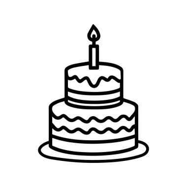 Pasta yemek ikonu. Tazelik tatlı sanat vektör tasarımı.