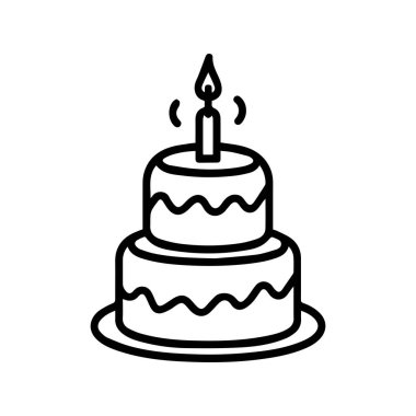 Pasta yemek ikonu. Tazelik tatlı sanat vektör tasarımı.