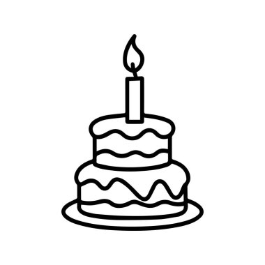 Pasta yemek ikonu. Tazelik tatlı sanat vektör tasarımı.