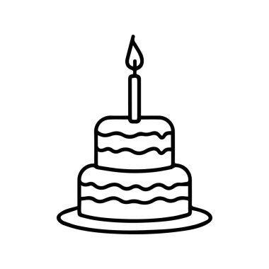 Pasta yemek ikonu. Tazelik tatlı sanat vektör tasarımı.