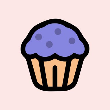 Kek rengi ikon kek. Krema siyah bardak tasarımı.