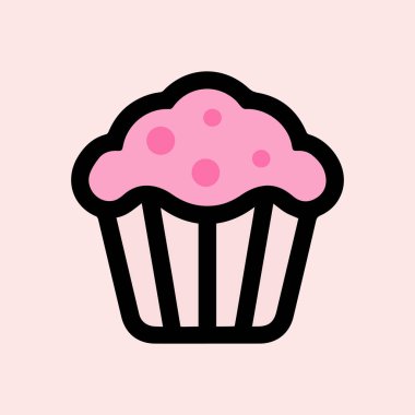 Kek rengi ikon kek. Krema siyah bardak tasarımı.