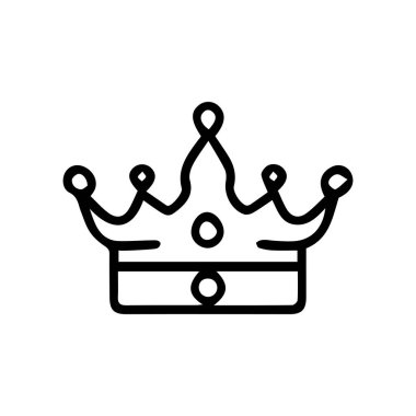 Crown simgesi. Düz renk dizaynı. Vektör illüstrasyonu beyaz arkaplanda izole edildi.