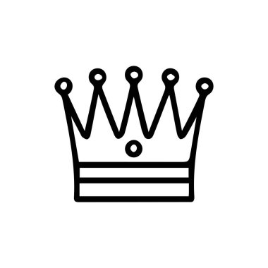 Crown simgesi. Düz renk dizaynı. Vektör illüstrasyonu beyaz arkaplanda izole edildi.