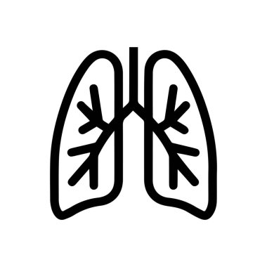 Akciğerler insan organı siyah taslak ikonu. Bakım kavramı sağlıklı tasarım.