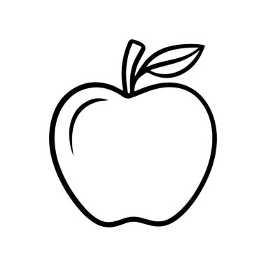 Elma yemeği siyah ikonu. Doğal organik sağlıklı tasarım.