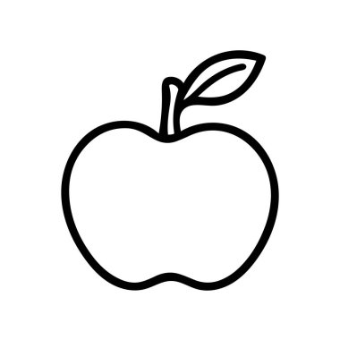 Elma yemeği siyah ikonu. Doğal organik sağlıklı tasarım.