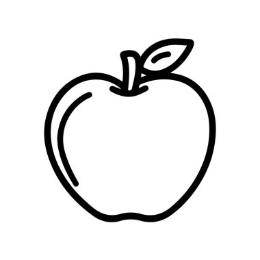 Elma yemeği siyah ikonu. Doğal organik sağlıklı tasarım.