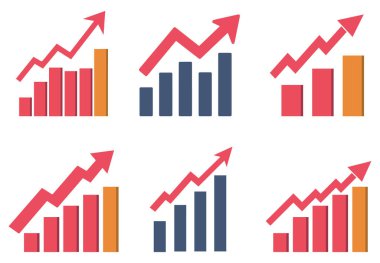 Grafik çizelgesi ekonomik simgesi. Para işi artırma tasarımı.