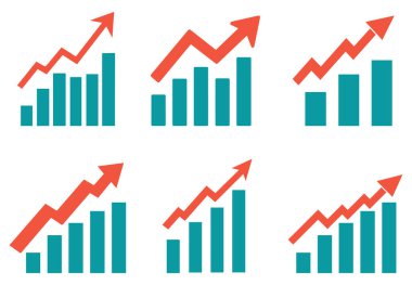 Grafik çizelgesi ekonomik simgesi. Para işi artırma tasarımı.