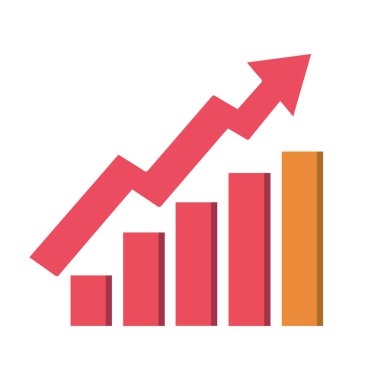 Grafik çizelgesi ekonomik simgesi. Para işi artırma tasarımı.