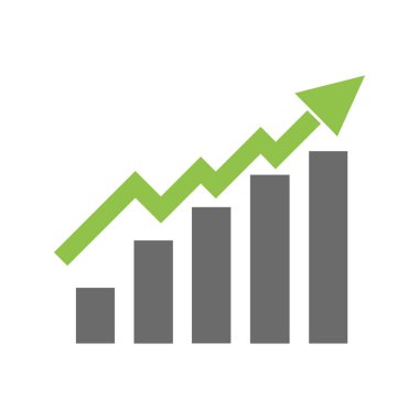 Grafik çizelgesi ekonomik simgesi. Para işi artırma tasarımı.