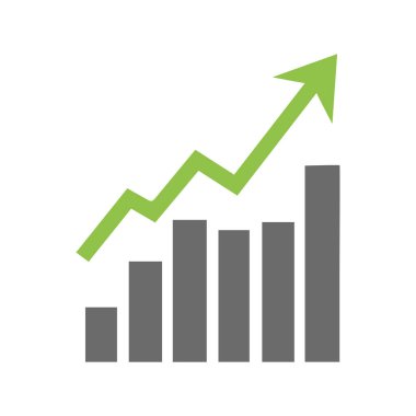 Grafik çizelgesi ekonomik simgesi. Para işi artırma tasarımı.