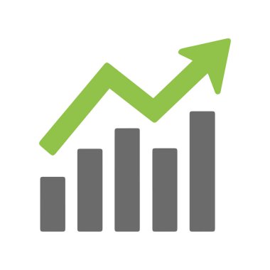 Grafik çizelgesi ekonomik simgesi. Para işi artırma tasarımı.