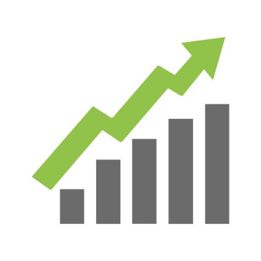 Grafik çizelgesi ekonomik simgesi. Para işi artırma tasarımı.