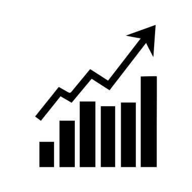Grafik çizelgesi ekonomik simgesi. Para işi artırma tasarımı.