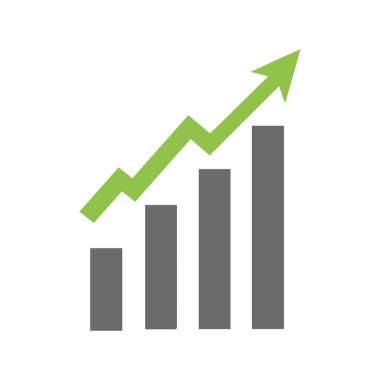 Grafik çizelgesi ekonomik simgesi. Para işi artırma tasarımı.