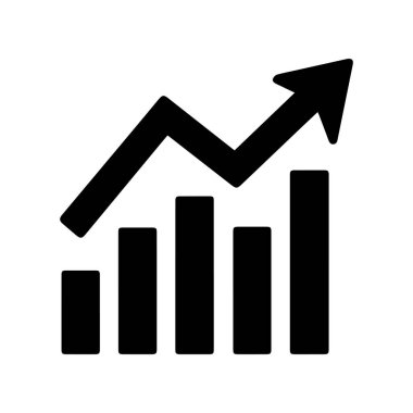 Grafik çizelgesi ekonomik simgesi. Para işi artırma tasarımı.