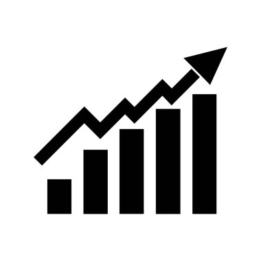 Grafik çizelgesi ekonomik simgesi. Para işi artırma tasarımı.