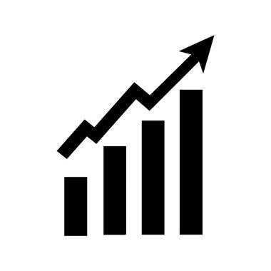 Grafik çizelgesi ekonomik simgesi. Para işi artırma tasarımı.