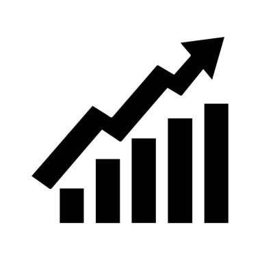 Grafik çizelgesi ekonomik simgesi. Para işi artırma tasarımı.