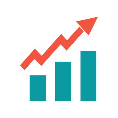 Grafik çizelgesi ekonomik simgesi. Para işi artırma tasarımı.