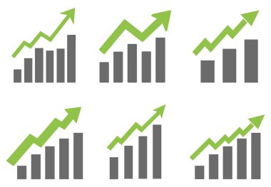 Grafik çizelgesi ekonomik simgesi. Para işi artırma tasarımı.
