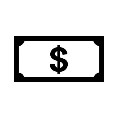 Dolar kağıdı simgesi siyah ve yeşil renk. bankacılık maliyet pazarlama kazanç tasarımı.