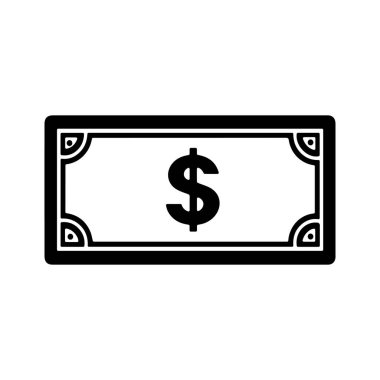 Dolar kağıdı simgesi siyah ve yeşil renk. bankacılık maliyet pazarlama kazanç tasarımı.