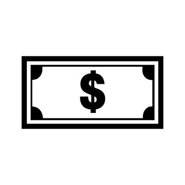 Dolar kağıdı simgesi siyah ve yeşil renk. bankacılık maliyet pazarlama kazanç tasarımı.