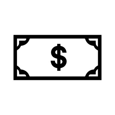 Dolar kağıdı simgesi siyah ve yeşil renk. bankacılık maliyet pazarlama kazanç tasarımı.