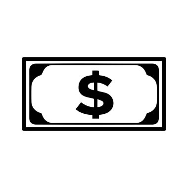 Dolar kağıdı simgesi siyah ve yeşil renk. bankacılık maliyet pazarlama kazanç tasarımı.