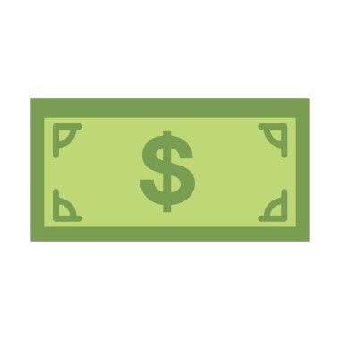 Dolar kağıdı simgesi siyah ve yeşil renk. bankacılık maliyet pazarlama kazanç tasarımı.