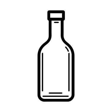 Şişe simgesi beyaz arkaplan, satır biçimi, vektör illüstrasyon sembolü tasarımı.