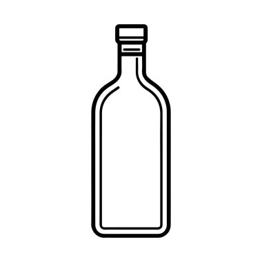 Şişe simgesi beyaz arkaplan, satır biçimi, vektör illüstrasyon sembolü tasarımı.