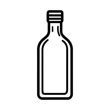 Şişe simgesi beyaz arkaplan, satır biçimi, vektör illüstrasyon sembolü tasarımı.