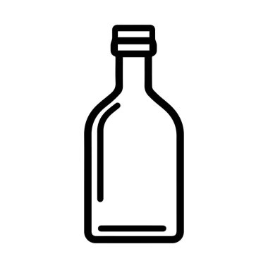 Şişe simgesi beyaz arkaplan, satır biçimi, vektör illüstrasyon sembolü tasarımı.