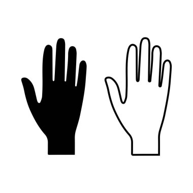 El ikonu siyah insan parmağı. İmleç tasarımı.