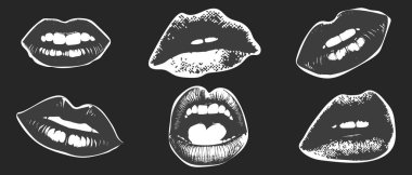 Dişi dudak simgesi arka plan fotoğraf şablonu tasarım rengi.