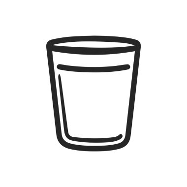 Cam bardak suyu ikon rengi ve beyaz arka plan yumuşak tasarımı.