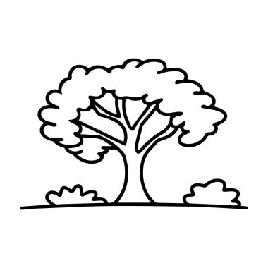 Siyah ağaç simgesi doğa ağaç yaprağı klasik beyaz arkaplan tasarımı.