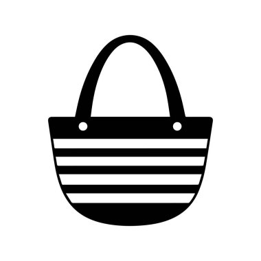 Kadın çantası ve çanta siyah ikon. Modern anahat beyaz arkaplan tasarımı.