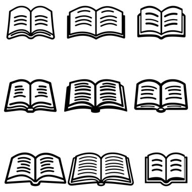 Beyaz arkaplanda okunabilir metin simgesi olan kitabı aç.