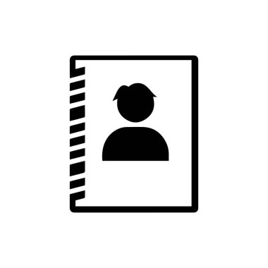 Kapağında insan silueti olan bir iletişim kitabının simgesi.