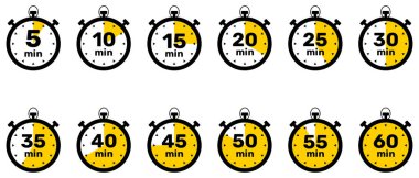 Dakika Örnekleme Saati Simgesi beyaz arkaplanını ayarlar .